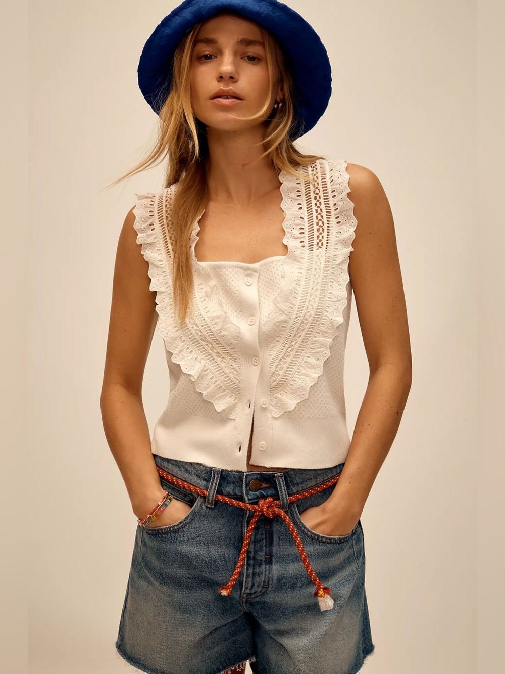 Anthropologie Pilcro Crafted Bib Sweater Tank